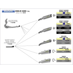 Terminale Thunder Approved carbonio con fondello carby Suzuki GSX-R 600 i.e. 2006 2007