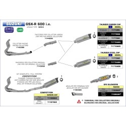 Terminale Thunder Approved Titanio con fondello carby Suzuki GSX-R 600 i.e. 2011 2016