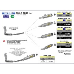 Terminale Race-Tech in titanio con fondello carby Suzuki GSX-R 1000 i.e. 2012 2016