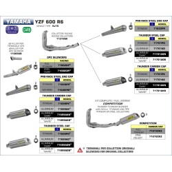 Terminale Thunder Approved Titanio per collettori originali Yamaha YZF 600 R6 2008 2011