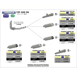 Terminale Thunder Approved alluminio per collettori Arrow Yamaha YZF 600 R6 2006 2007