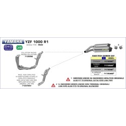 Terminali Race-Tech Approved carbonio (Dx+Sx) con fondello carby Yamaha YZF 1000 R1 2009 2014