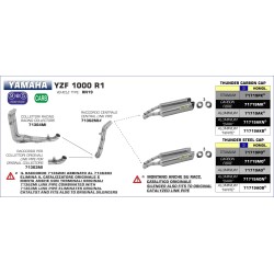 Terminali Thunder alluminio (Dx+Sx) con fondello carby Yamaha YZF 1000 R1 2007 2008