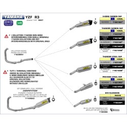 Terminale Street Thunder Titanio con fondello carby Yamaha YZF R3 2015 2016