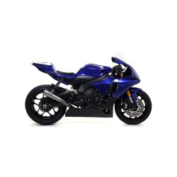 Terminale Indy Race alluminio Dark" con fondello carby + raccordo non catalitico" Yamaha YZF 1000 R1 2017 2019